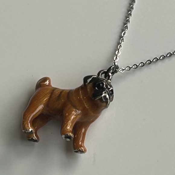 Fawn Pug Pendant Necklace - Picture 6 of 9
